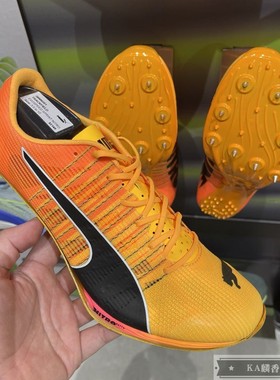 香港代购PUMA彪马 EVOSPEED 男子低帮橙色黑田径精英厚底短跑钉鞋