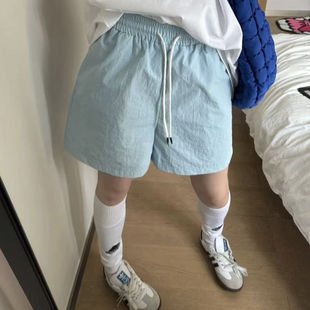 纯色五分裤 ins彩色多巴胺短裤 薄款 沙滩百搭夏季 潮 宽松运动休闲裤