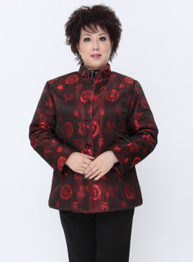 特价冬季加厚款仿羊羔绒唐款奶奶装外婆装外套棉衣扣子女装保暖