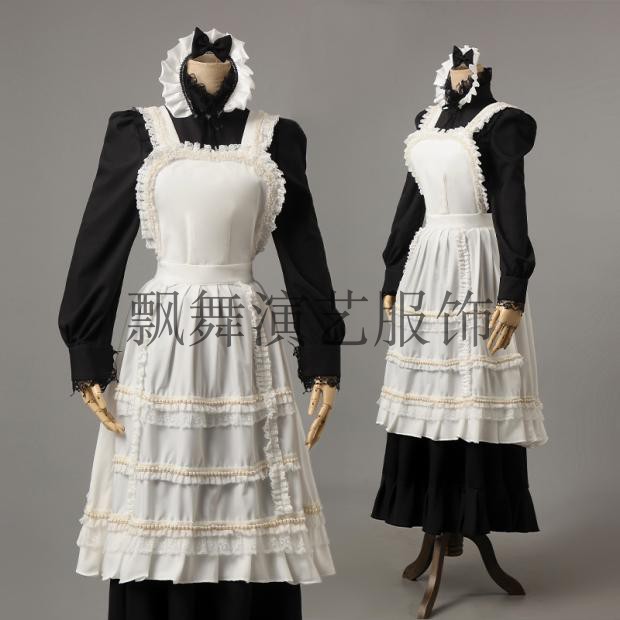 2022年新款原创黑白长袖女仆装