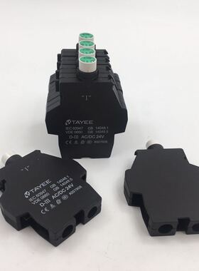 现货TAYEE天逸按钮带灯片D-III AC/DC24V IEC60947抗干扰