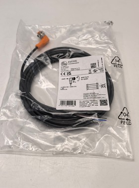 EVC005德国IFM易福门连接线，全新原装正品5米长M12接口AWG22