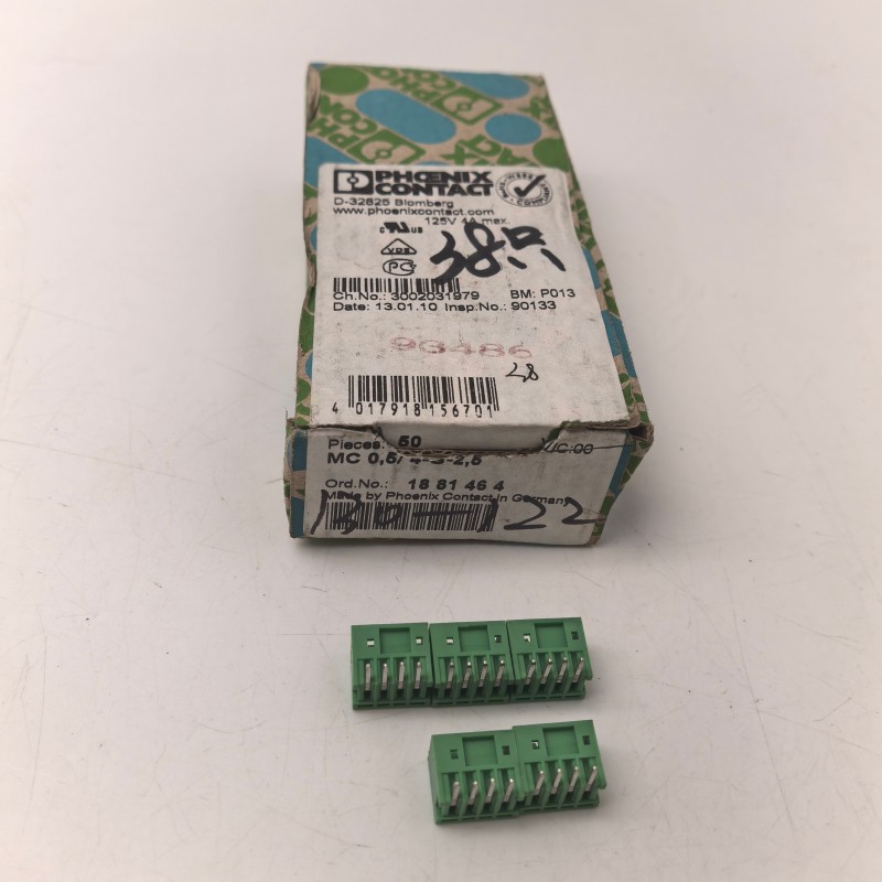 菲尼克斯MC0.5/4/8-G-2.5 1881464接线端子2.5mm² 4/8位直插式