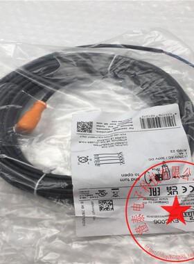 IFM/易福门M12 5孔母头弯头出4线EVC006 10米 现货 全新