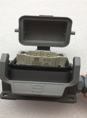 HARTING带盖底座19300061255+6芯公芯09330062616 Han 6-ES-M包好