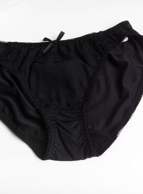 满5件包邮青年出口日本女士黑色蕾丝中腰性感三角内裤底裆全棉