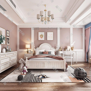 意式极简实木女孩房公主床欧式双人床1.8米大床家具现代全屋定制