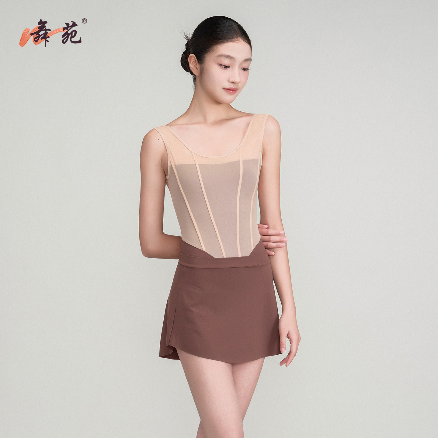 舞苑王军体操服成人女裸感鱼骨专业芭蕾拼色练功形体服吸汗