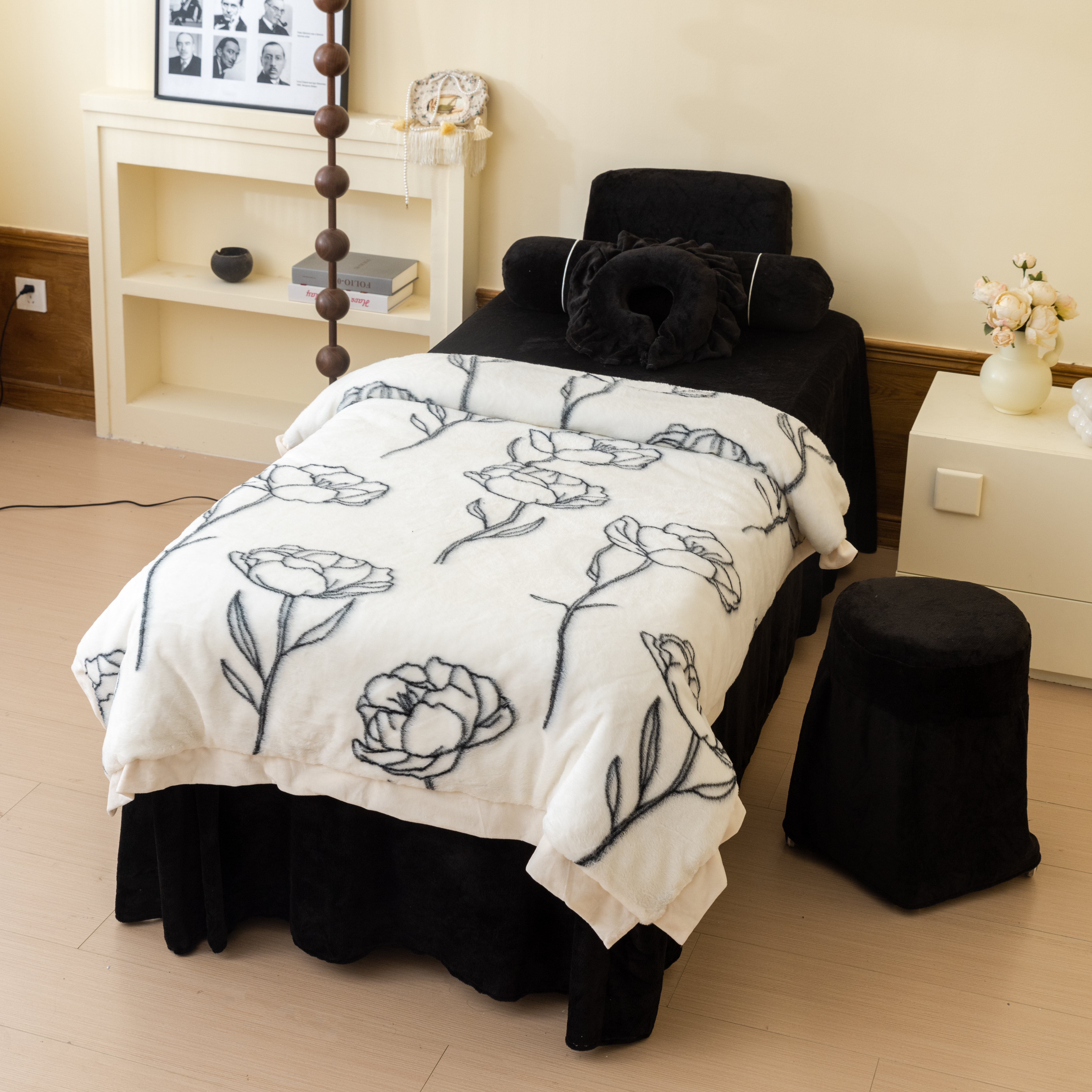 直销美容床罩四件套高级仿兔绒