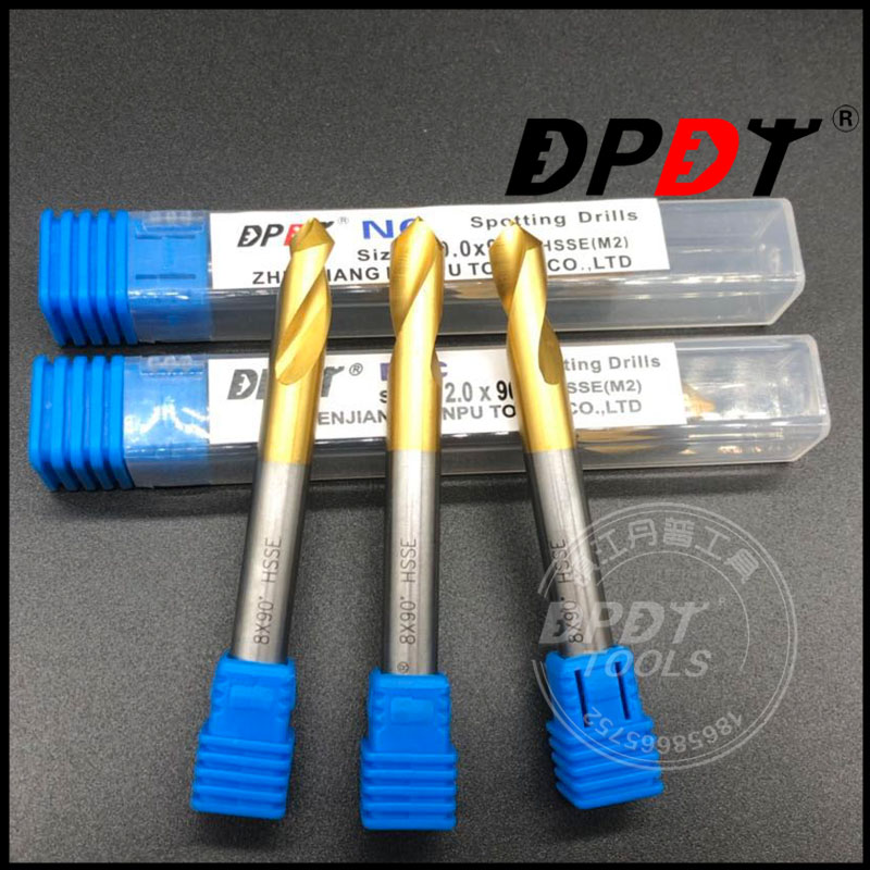 丹普含钴镀钛90度定心钻定位钻定点钻头倒角中心钻加长2 2.5-20mm