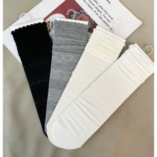 芭蕾风薄款 MISS 新款 春季 无骨花边中筒袜抑菌袜子F1834 RUILI定制