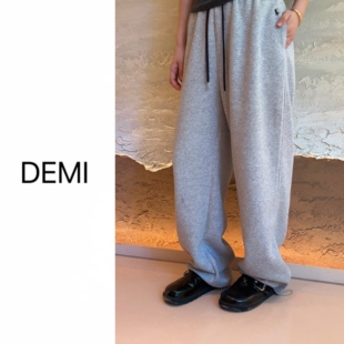 百搭抽绳高腰刺绣阔腿运动休闲裤 MISS 秋季 定制 F0998 RUILI