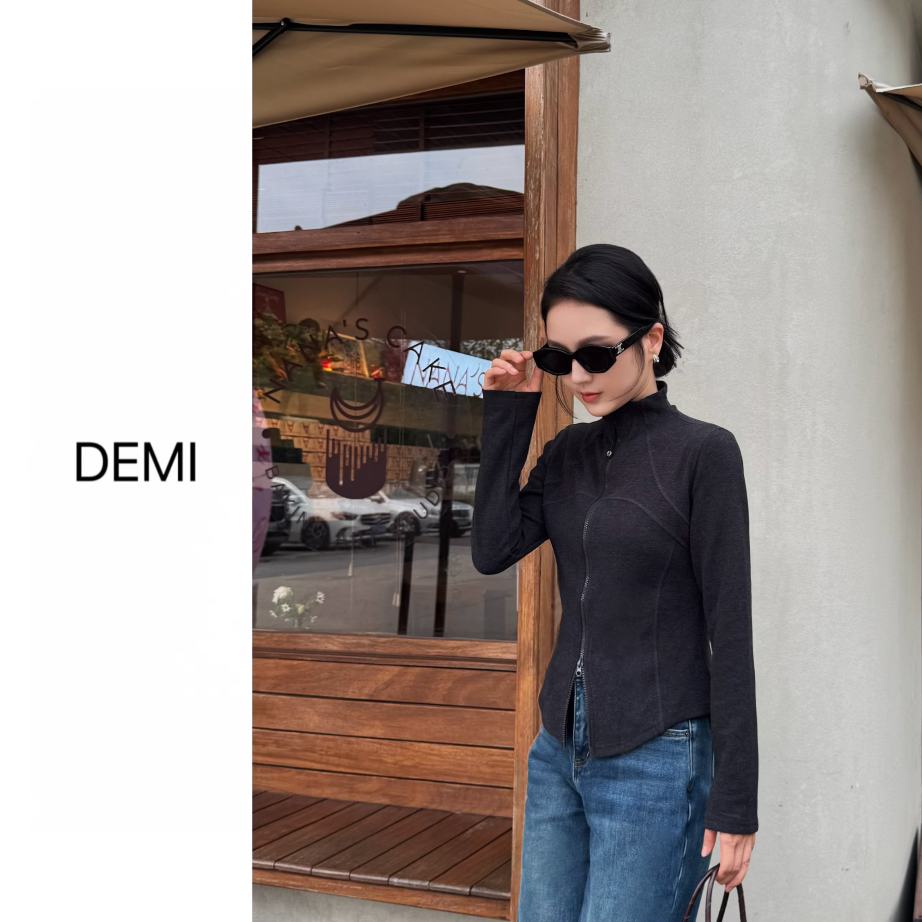 MISS RUILI 定制新款修身立领抓绒保暖打底气质显瘦外套上衣F1282