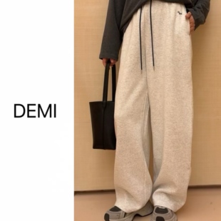 松紧腰宽松抽绳直筒休闲长裤 MISS 百搭新款 定制 F0999 RUILI