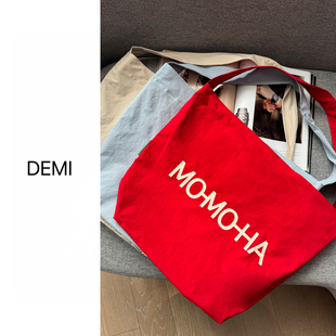 基础款 MISS 新款 春季 彩色字母斜挎包大容量帆布包F1718 RUILI定制