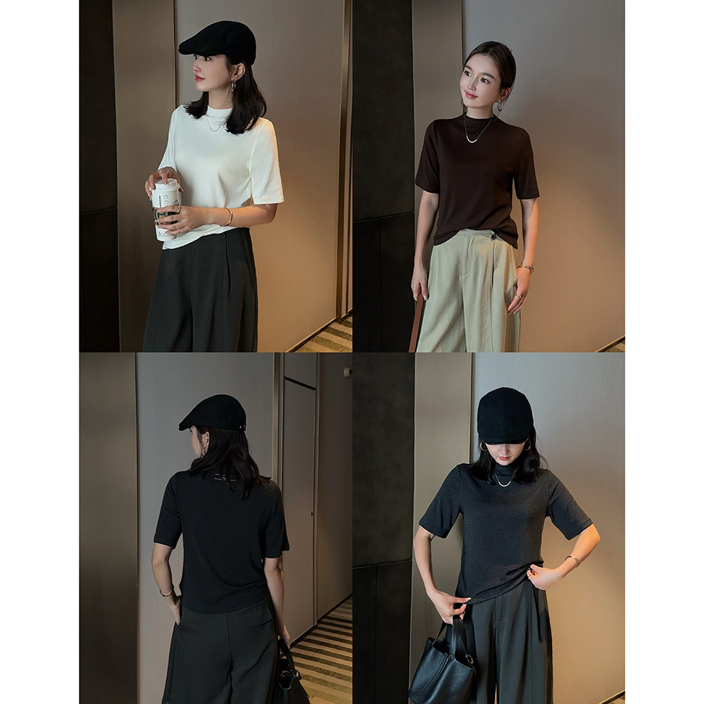 MISS RUILI定制   新款秋款半高领修身显瘦打底衫基础上衣F2516