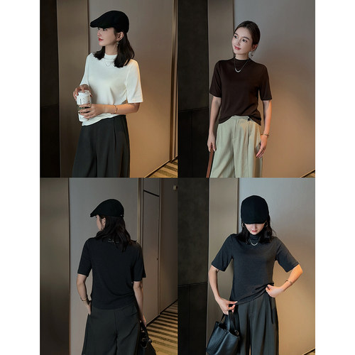 MISS RUILI定制   新款秋款半高领修身显瘦打底衫基础上衣F2516