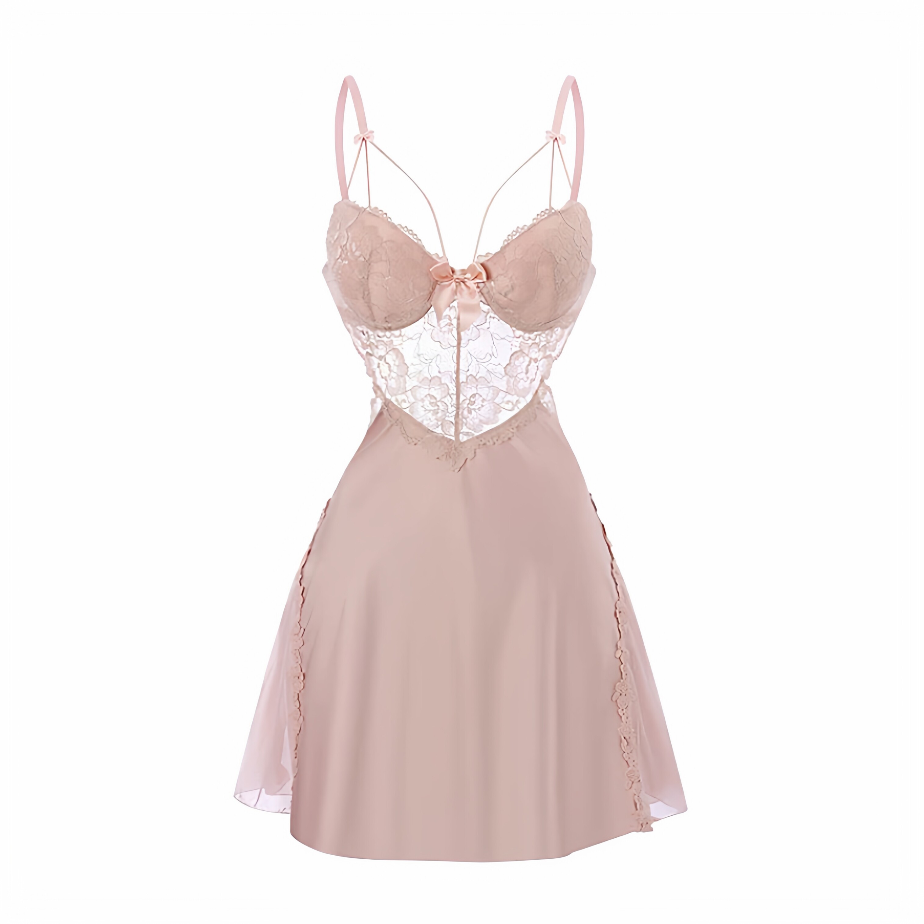 性感睡衣女款春夏季蕾丝情调内衣小胸聚拢显大冰丝吊带睡裙纯欲风