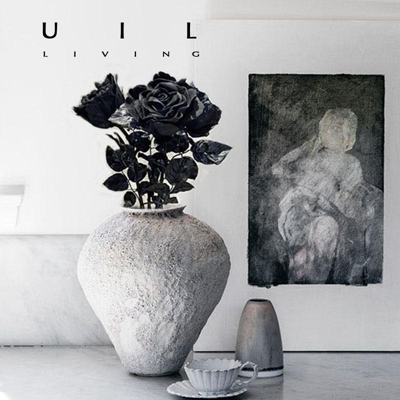 黑色玫瑰仿真花丝花高冷装饰花假花  高贵绒布轻奢感摄影拍照写真