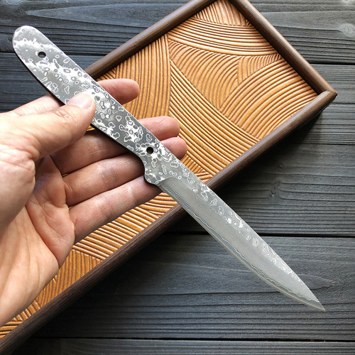 库存处理高档大马士革花纹钢小刀胚刀具配件高硬度钢胚厨房水果刀