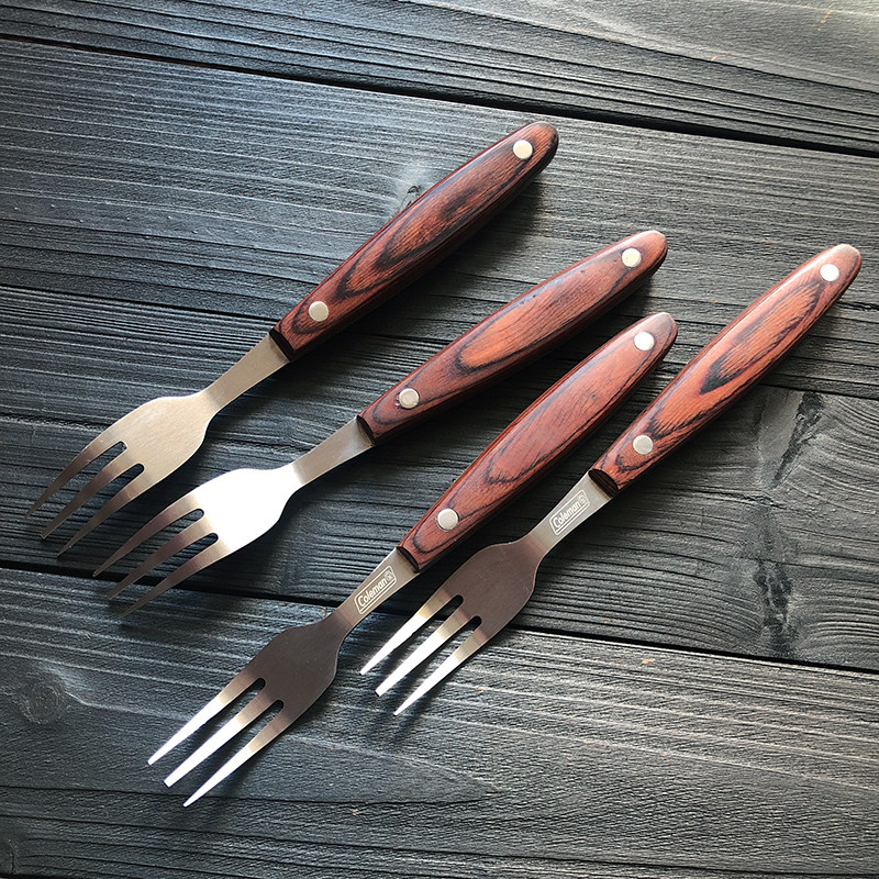 外贸尾货余单不锈钢西餐叉木柄吃面叉子牛扒水果叉蛋糕点心沙拉叉