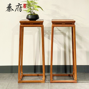 红木家具缅甸花梨禹门洞明式花花架实木花几盆景架阳台置物架白胚