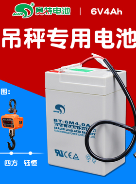 20-30吨电子吊秤蓄电池6V4.5AH上海百鹰3t5T10T15t行车称6V4A电瓶