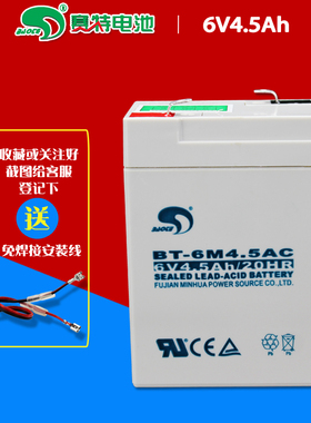 赛特6V4.5Ah/20hr吊钩称电子台秤蓄电池儿童玩具电动车BT-6M4.5AC