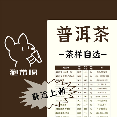 【茶样合集】普洱茶（生、熟）