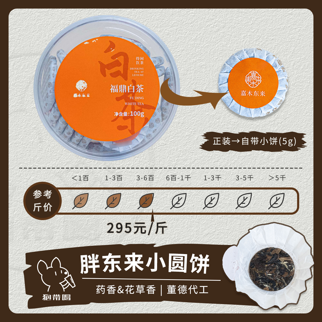 【单泡】胖东来2013白牡丹茶饼