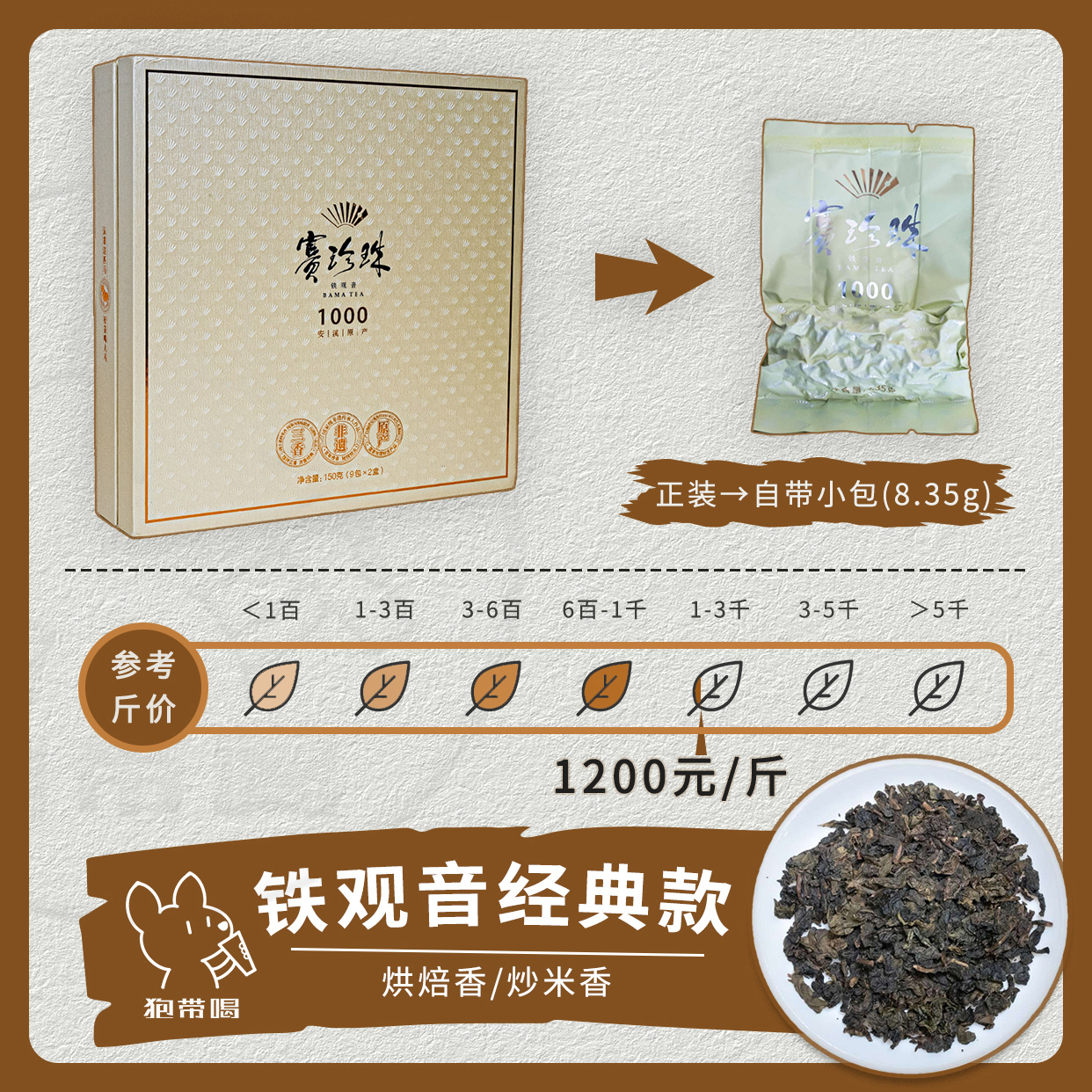 【单泡】八马赛珍珠1000铁观音