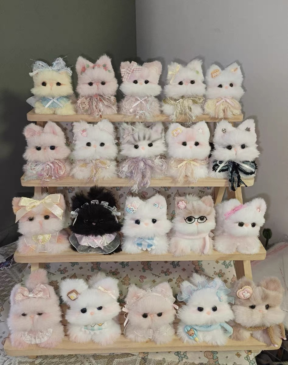 小猫兔毛扭扭棒成品手工自制成品可爱公主毛绒小动物材料包布偶猫