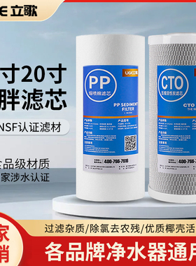 全屋前置净水器大蓝瓶滤芯10寸20寸大胖PP棉活性炭CTO过滤器炭棒