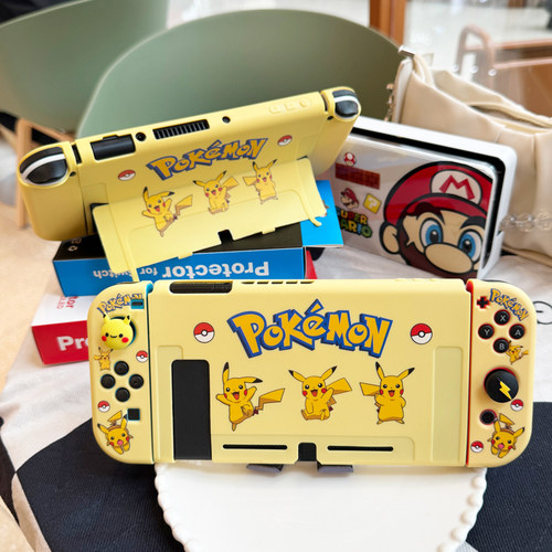 黄色动物任天堂switch保护壳Oled手柄套可爱卡通硅胶ns续航版软壳