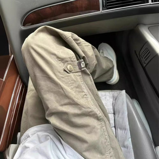 卡其色fgza裤子美式机能伐木07qwer工装裤男潮牌高街宽松直筒长裤