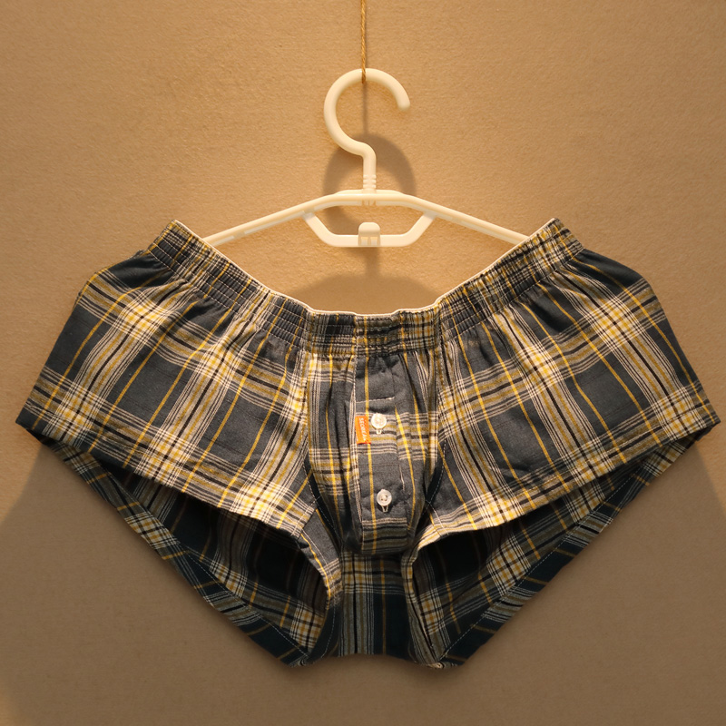 男士阿罗裤纯棉宽松舒适透气格子