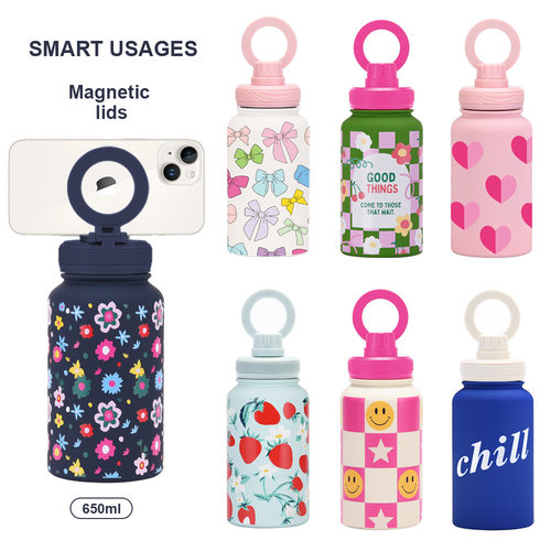 650ML大口保温杯手机磁吸支架