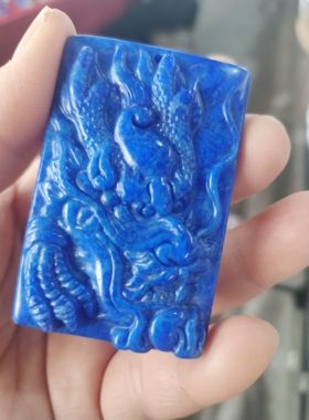 青金石平安无事牌吊坠龙挂件流行饰品毛衣链配饰平安无事牌