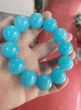 天河石散珠纯天然天河石手串大颗粒原石油润蓝色精品原石