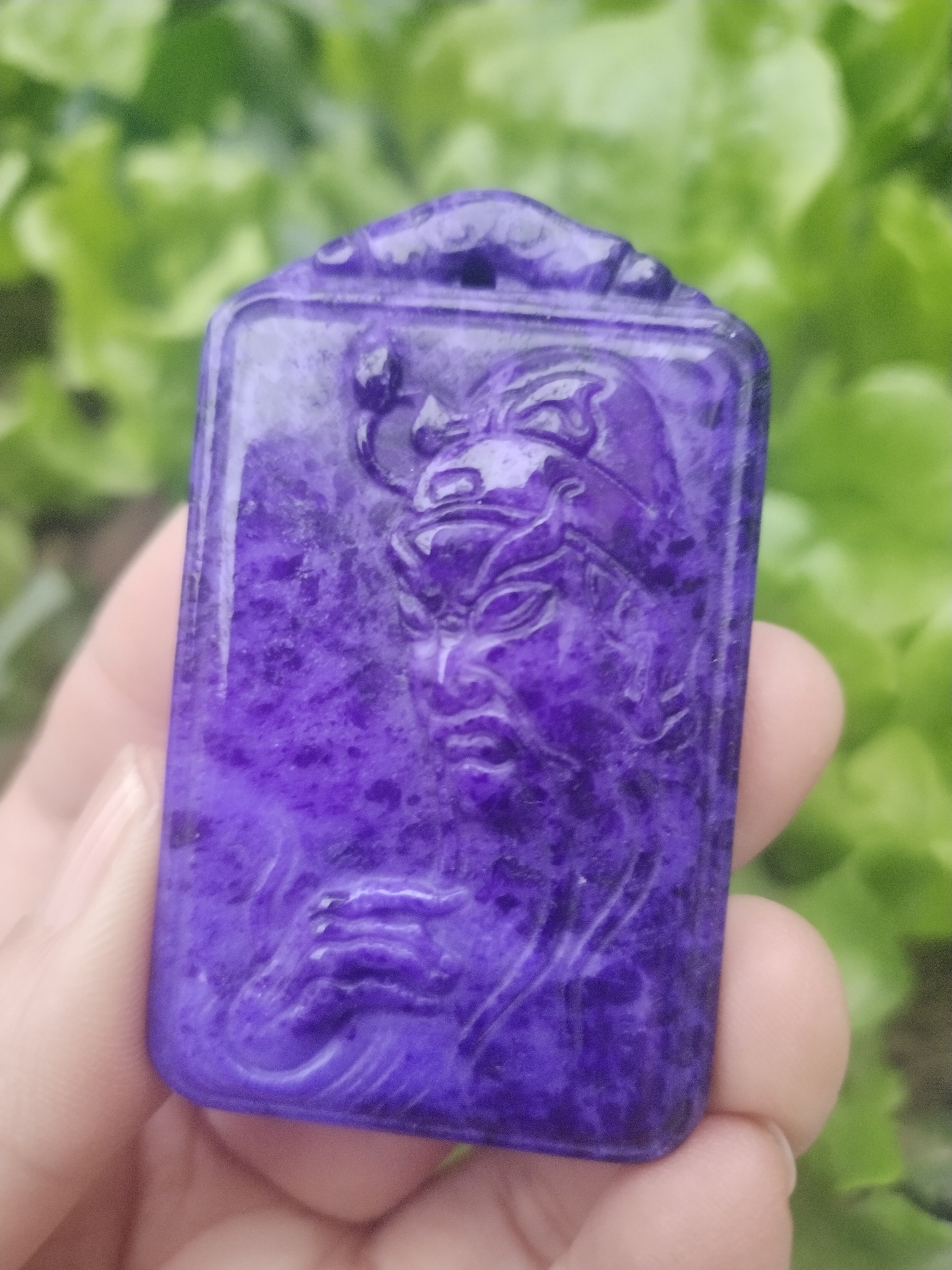 南非舒俱来精吊坠关公武财神皇家紫苏纪石挂件牌子饰品礼品