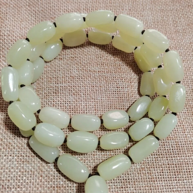 新疆和田玉青白玉大号路路通挂链男女款毛衣链关公挂