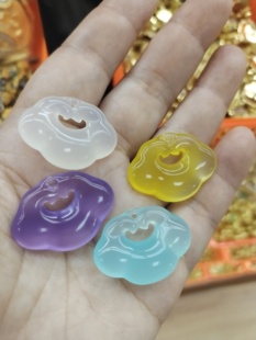 天然正品冰种紫玛瑙祥云锁吊坠紫玉髓女款儿童百搭玉石项链毛衣链