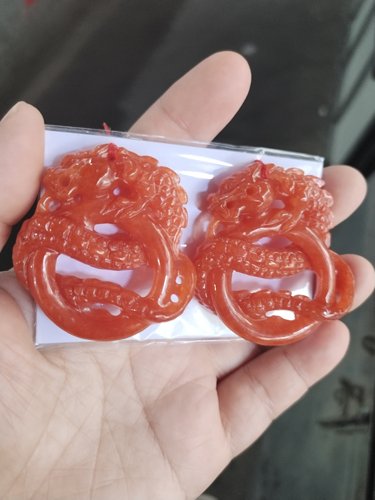 旧藏传统新老玉缅甸红色玉石祥龙吊坠挂件,送精美挂绳单个价格