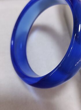 蓝色宝石星光宝石正品冰种玉石扁条手镯内径齐全冰透宝蓝色手镯