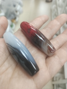 玉石鸡血玉青花天珠吊坠路路通转运珠男女项链挂件毛衣链玉坠