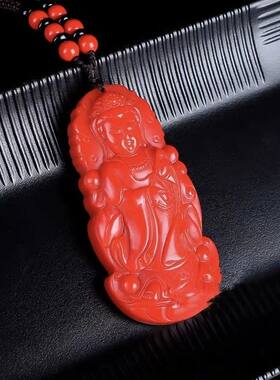 和田玉红玉观音菩萨吊坠吉祥如意逢凶化吉产自新疆天然玉石男女