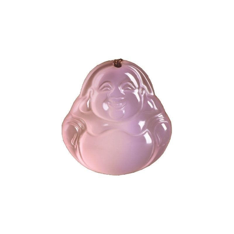 高冰透粉色玛瑙项链粉玉髓玛瑙佛公吊坠毛衣链车挂件佛公玉石吊坠