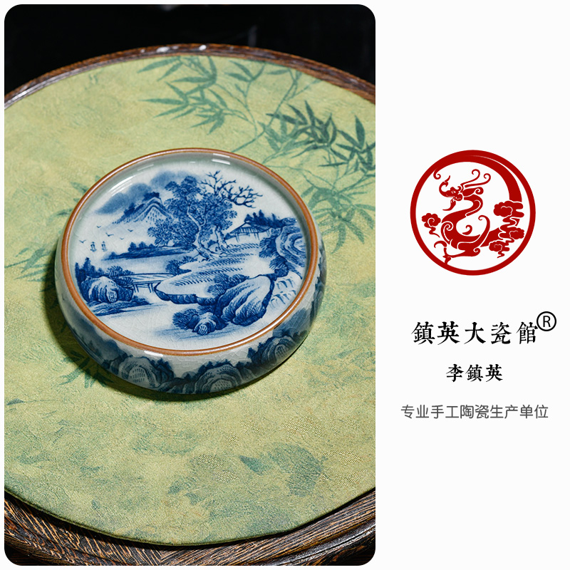 镇英大瓷馆柴窑手绘盖置
