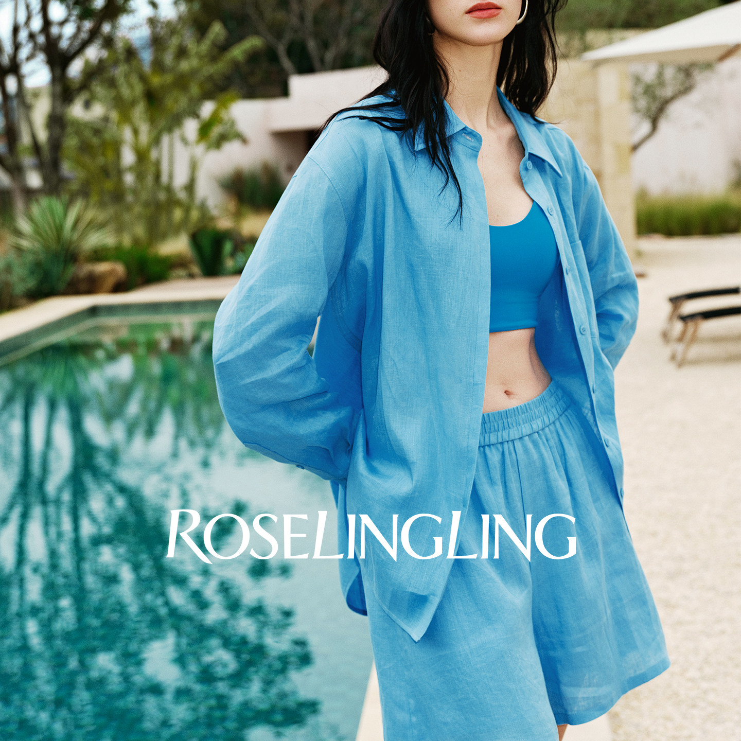 ROSELINGLING【亚麻系列】松弛夏日轻薄亚麻衬衫+短裤+半身裙套装