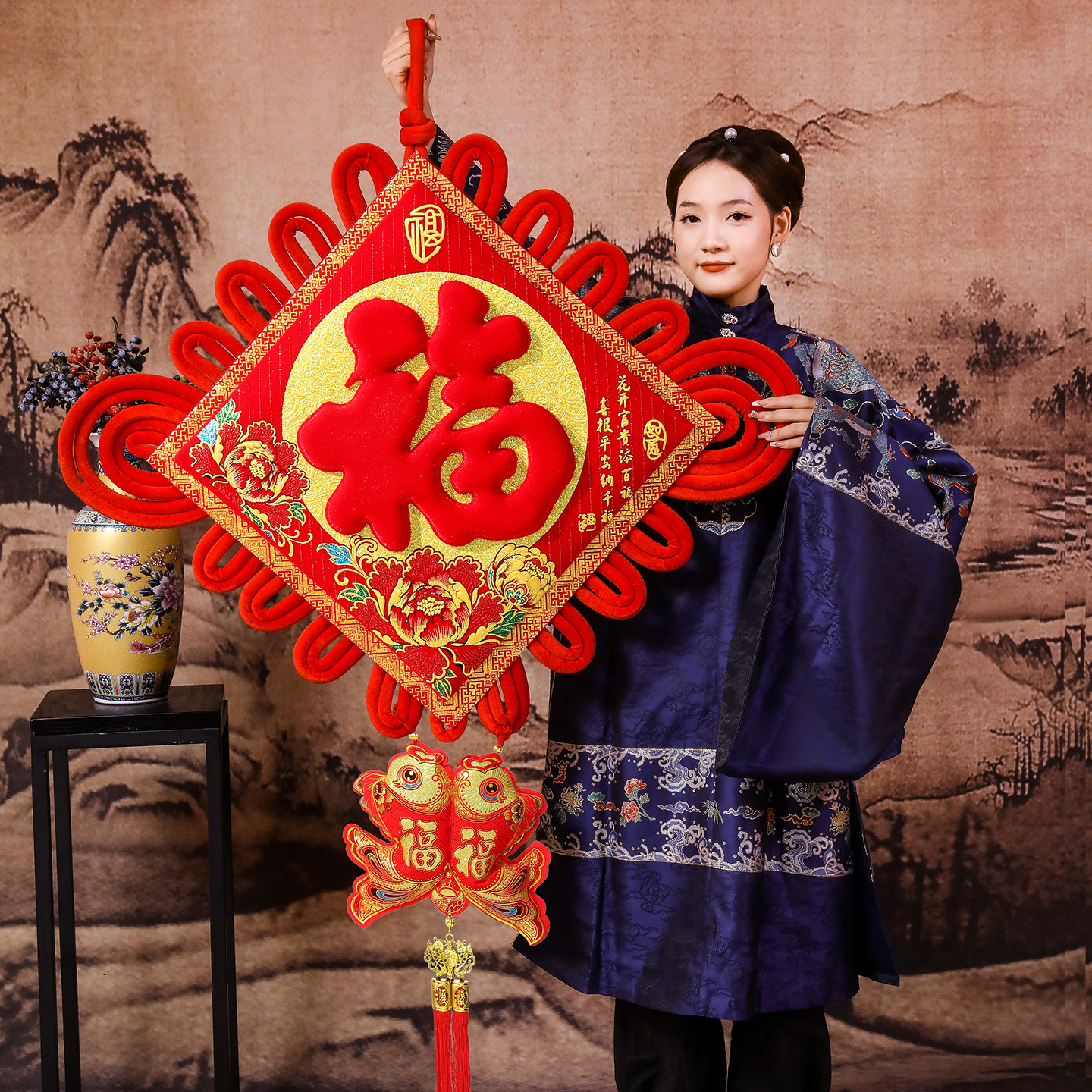 中国结福字挂件客厅大号高档入户门吉祥挂饰2025新款红色装饰小号